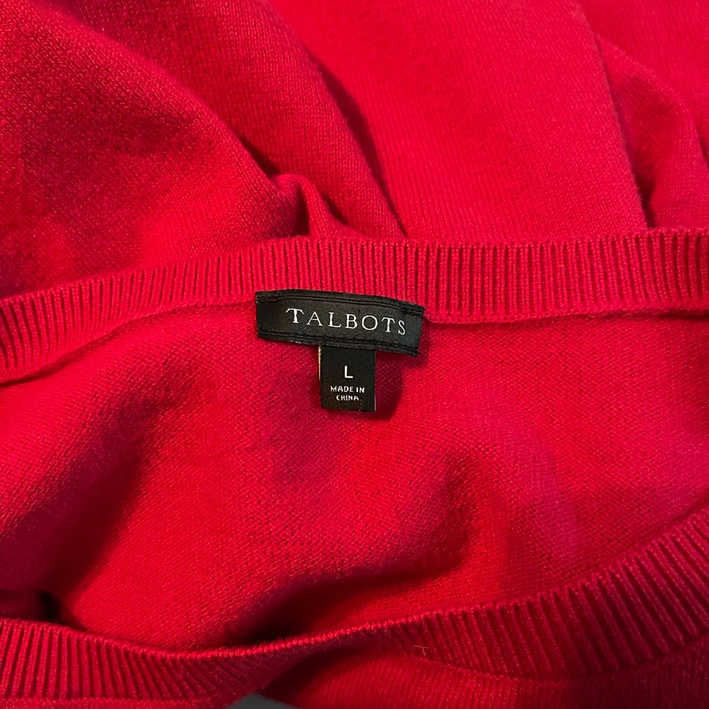 Talbots Embroidered Red & Black Scottish Dogs Cotton Blend Sweater - Picture 7 of 8